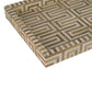 Wooden Rectangle Geometric Tray, 19''W, Natural and White