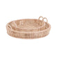 Cordelia Rattan Open Weave Round Trays With Handles Large