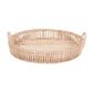 Cordelia Rattan Open Weave Round Trays With Handles Large