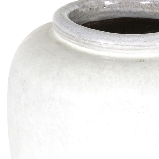 Thea Stoneware Vase, Large, White