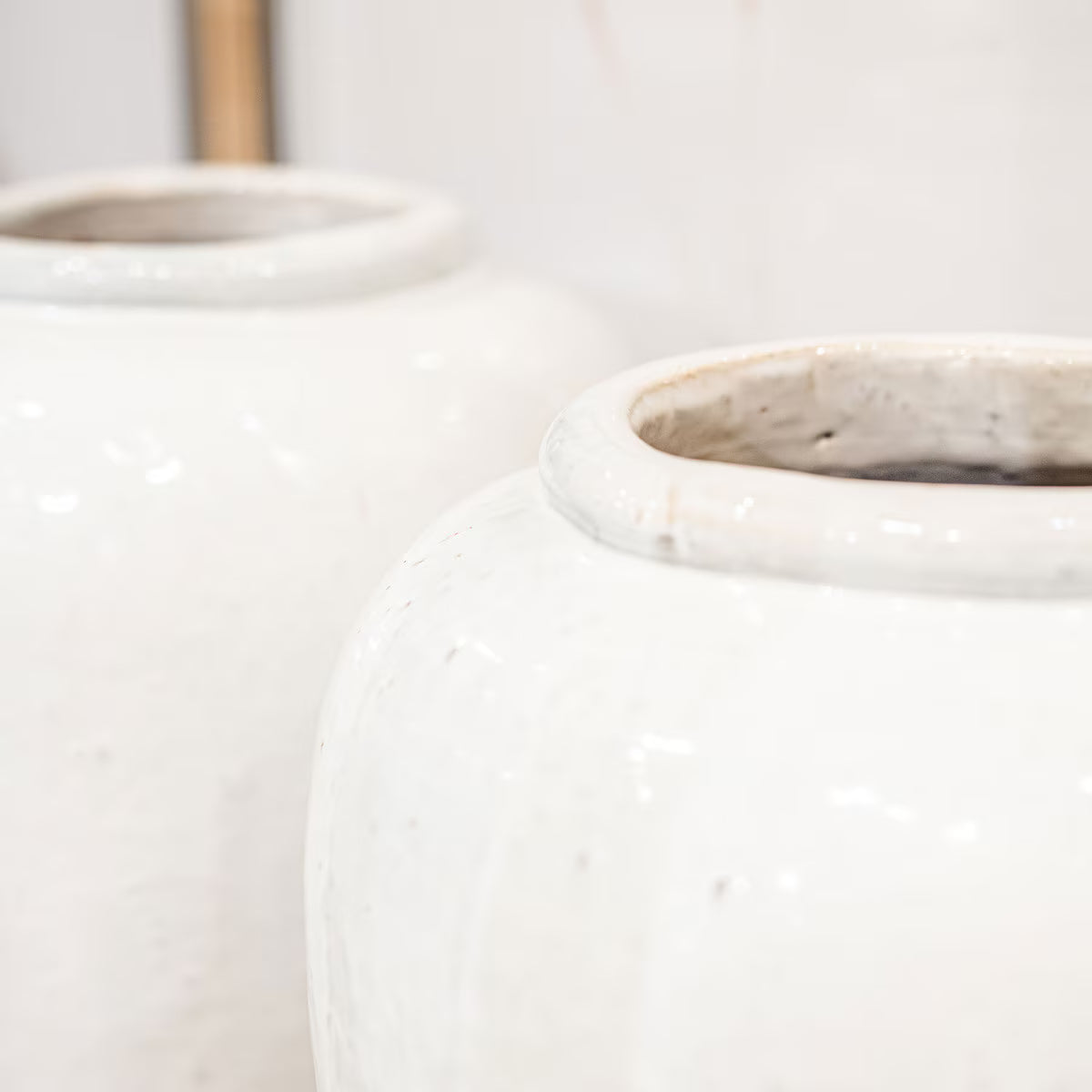Thea Stoneware Vase, Large, White