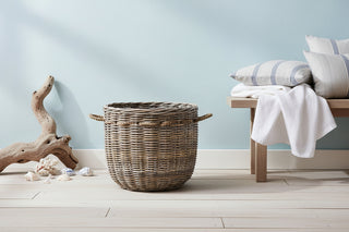 Round Basket With Ropes   Set Of 2
