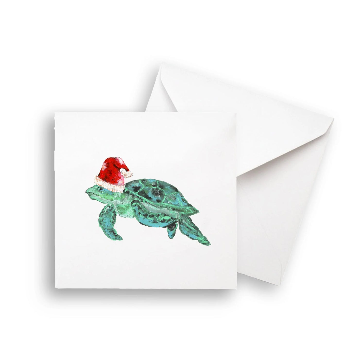 Blue Sea Turtle Christmas Card
