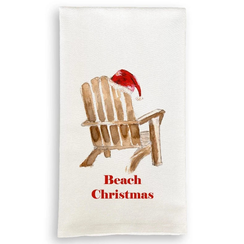 Beach Christmas Dish Towel