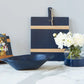 Navy Colorblock Flower Vase