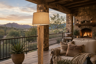 Rustic Driftwood Floor Lamp
