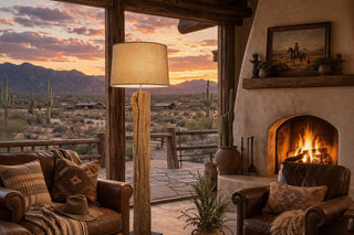 Rustic Driftwood Floor Lamp
