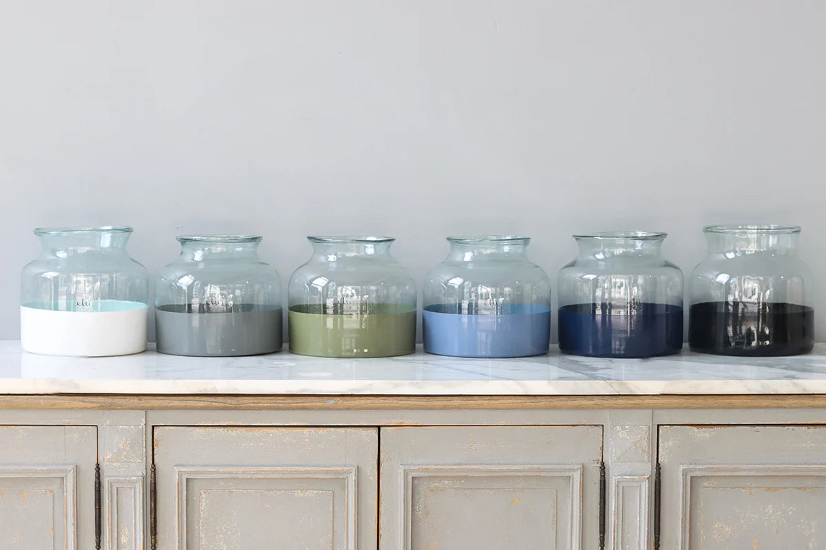 Navy Colorblock Flower Vase