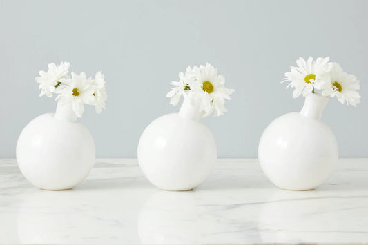 White Sphere Bud Vase ***