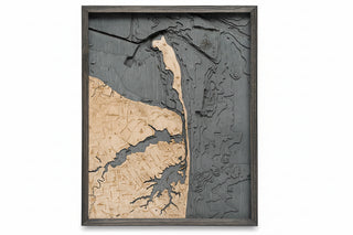 Rumson, New Jersey 3 D Nautical Wood Chart   Large   24.5" x 31"
