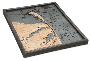 Rumson, New Jersey 3 D Nautical Wood Chart   Large   24.5" x 31"
