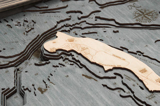 Rumson, New Jersey 3 D Nautical Wood Chart   Large   24.5" x 31"
