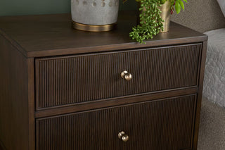 Highland Open Shelf 2 Drawer Nightstand
