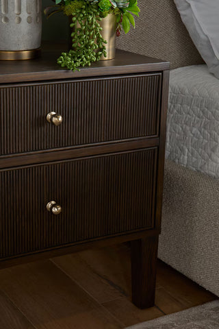 Highland Open Shelf 2 Drawer Nightstand
