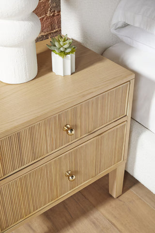 Highland Open Shelf 2 Drawer Nightstand
