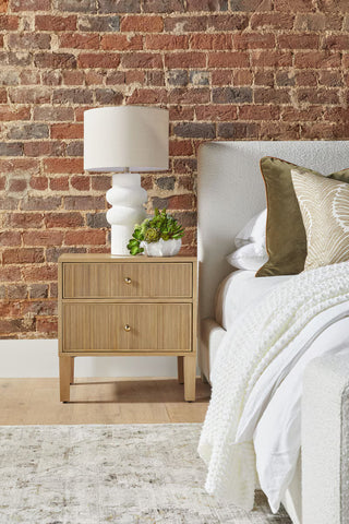 Highland Open Shelf 2 Drawer Nightstand
