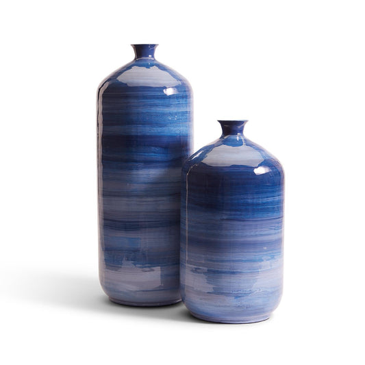 Stria Blue Tone Enamel Decorative Vase