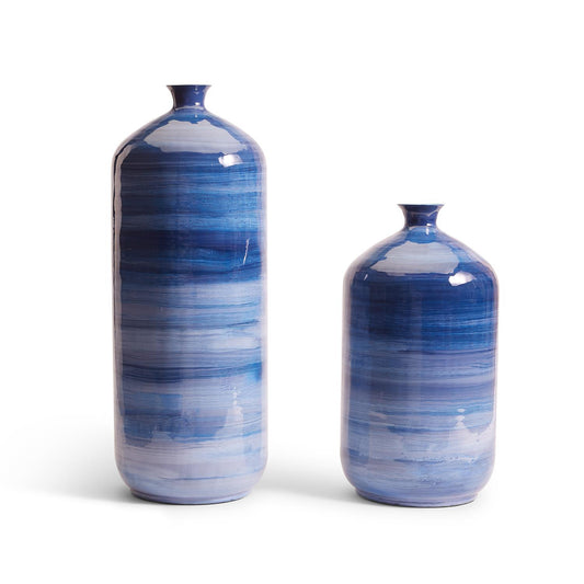 Stria Blue Tone Enamel Decorative Vase