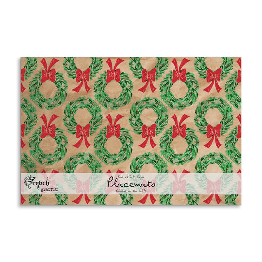 Christmas Wreaths Paper Placemats