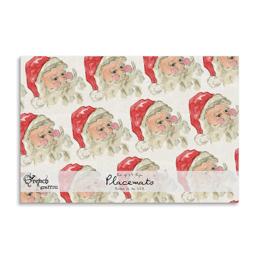 Santa with Red Hat Paper Placemats