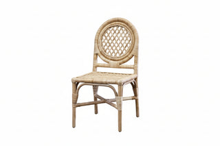 Set of 2   Louis XVI Trellis Rattan Dining Chair
