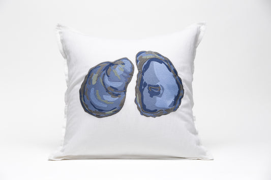 Square 20" x 20" Pillow - White - Oyster (SQP-OYS-NA-01)