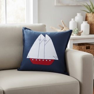 Square 20" x 20" Pillow   Navy   Coastal Village (SQP CVL NA 01)
