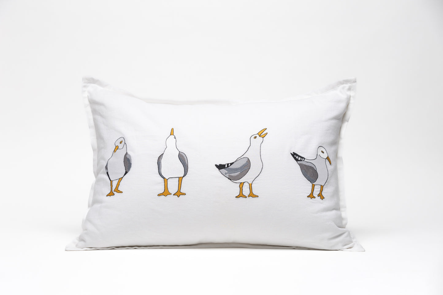 Lumbar 16" x 24" Pillow - White - Seagull (LMP-GUL-NA-01)