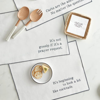 Face to Face Cocktail Napkin   Girl Asks Salad
