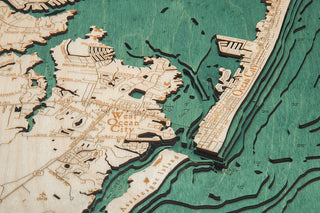 New Jersey Coast 3 D Nautical Wood Chart   Large   24.5" x 31"
