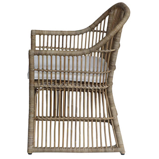 Lawson Rattan Arm Chair with Cushion, Natural
