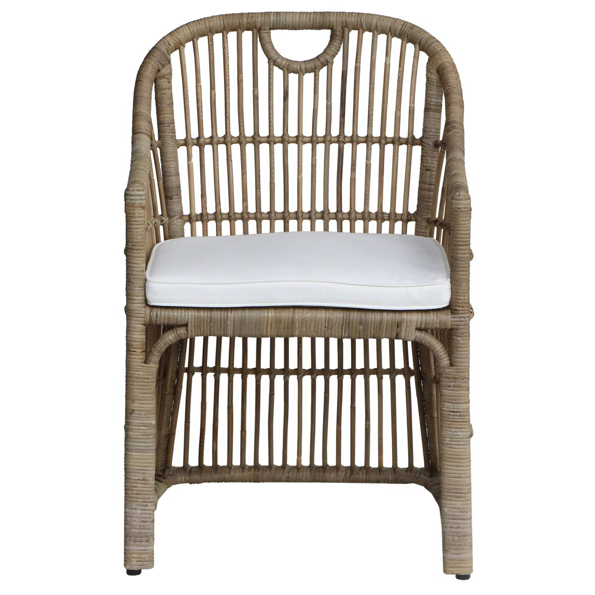 Lawson Rattan Arm Chair with Cushion, Natural