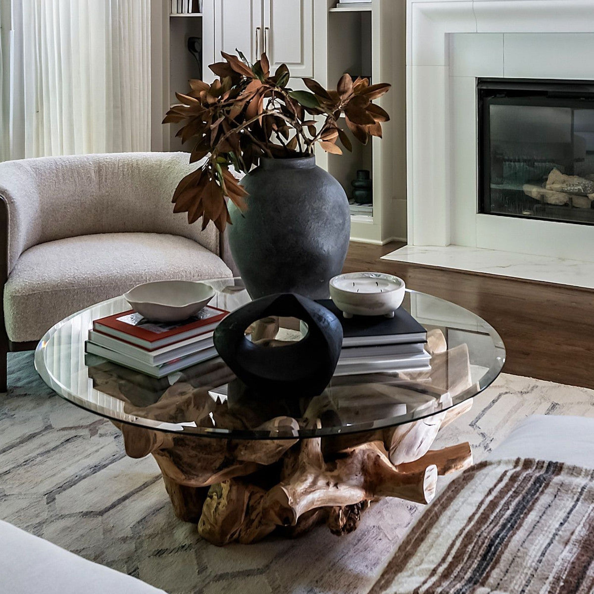 Natura Organic Coffee Table Base, Medium Brown