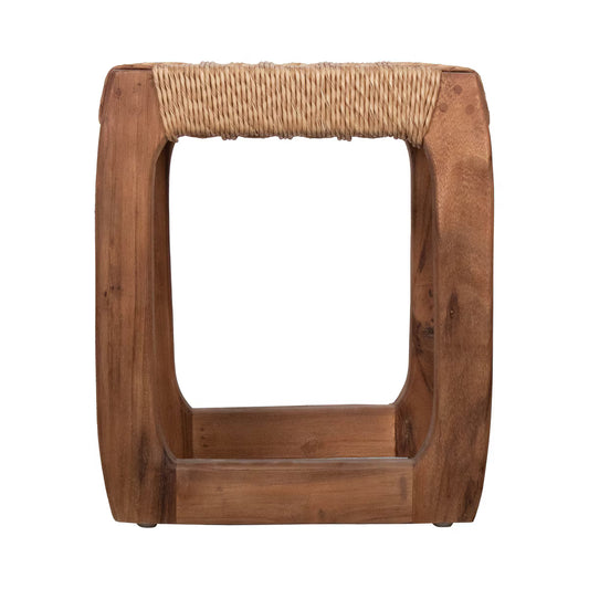 Woven Top Wooden Stool