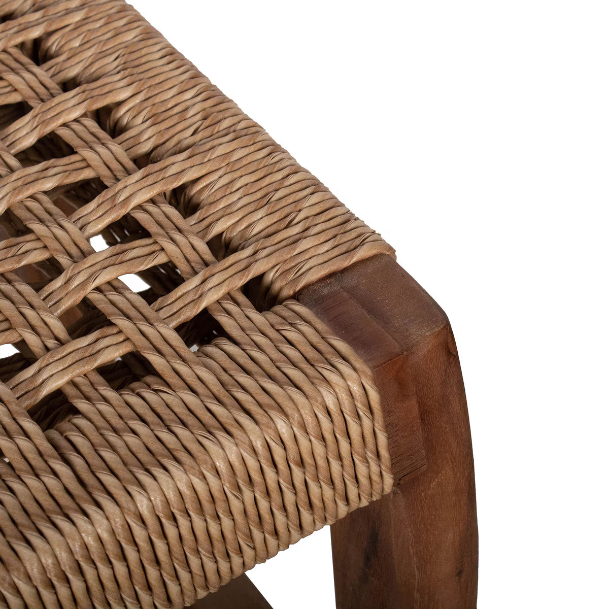Woven Top Wooden Stool