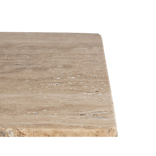 Travertine Top Wooden Console Table
