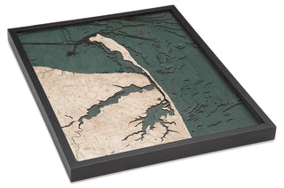 Rumson, New Jersey 3 D Nautical Wood Chart   Large   24.5" x 31"
