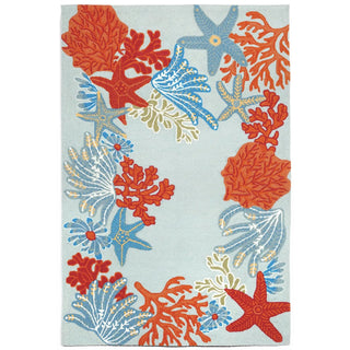 Ocean Scene Aqua Rug 24x36
