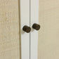 Door Cabinet With Whitewash Raffia Panels, White