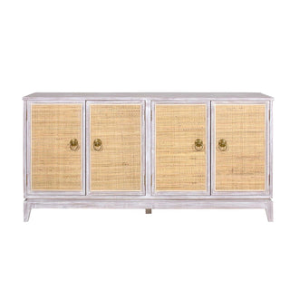 Calista 4 Door Acacia and Cane Sideboard White Wash

