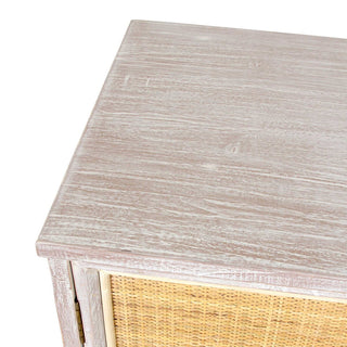 Calista 4 Door Acacia and Cane Sideboard White Wash
