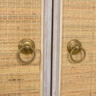 Calista 4 Door Acacia and Cane Sideboard White Wash
