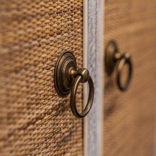 Calista 4 Door Acacia and Cane Sideboard White Wash
