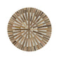 Wooden Side Table, 14W'' Round, Natural and White