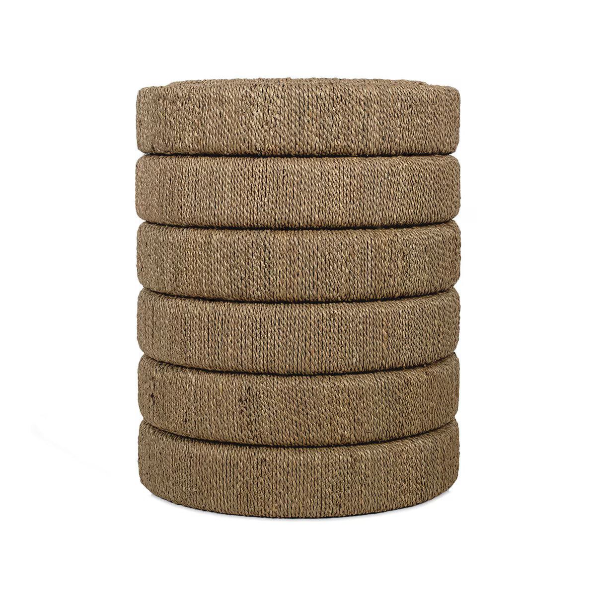 16' Wide Seagrass Ribbed Side Table