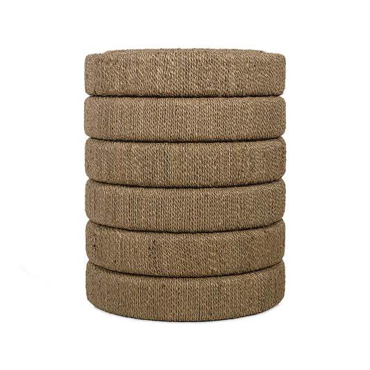 16' Wide Seagrass Ribbed Side Table