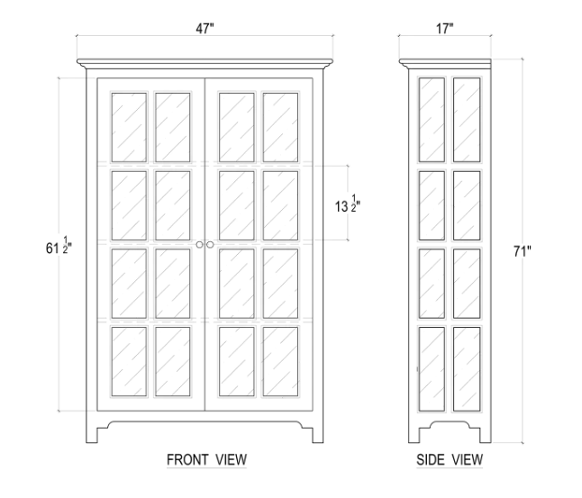 White Aries Glass Door Bookcase