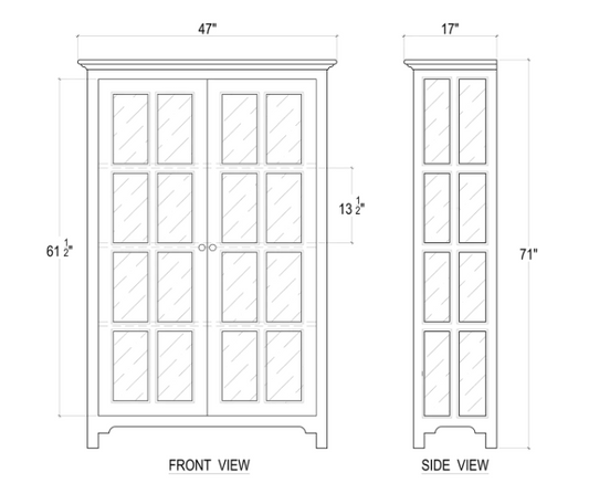 White Aries Glass Door Bookcase