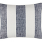 Awning Stripe Navy Decorative 16" lumbar Pillow Indoor/Outdoor