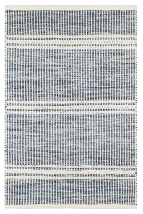 Malta Blue Woven Wool Rug 5x8